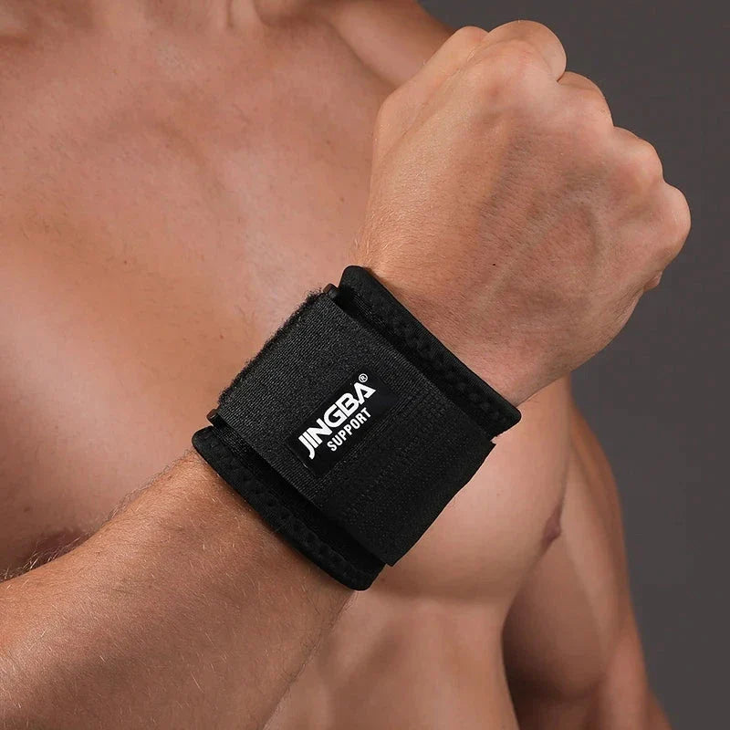 Adjustable weightlifting wristband made of premium neoprene material for superior wrist support during intense workouts and sports activities