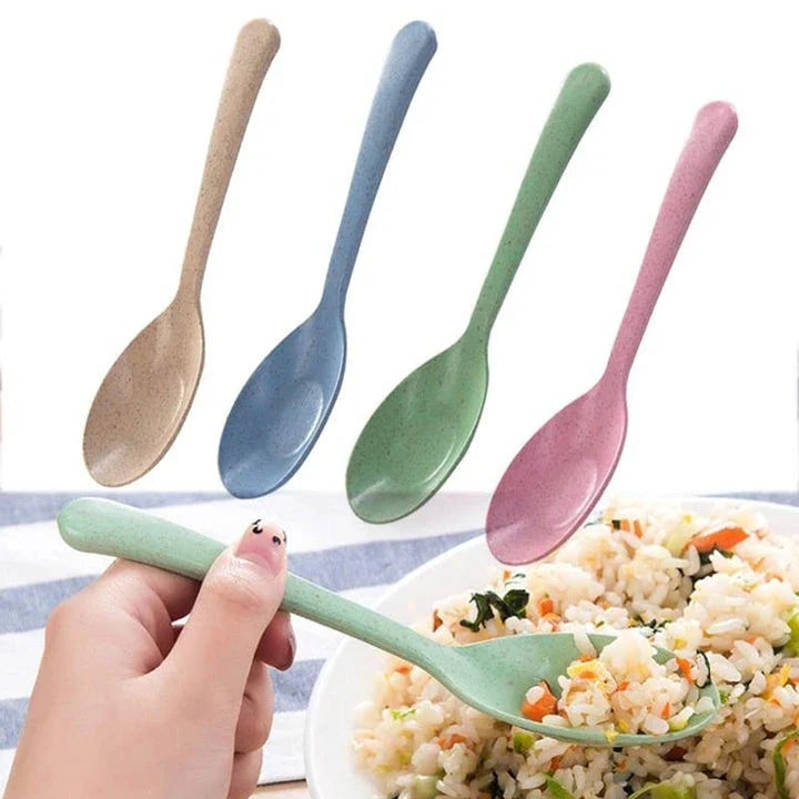 Eco-Friendly Wheat Straw Spoons - Sustainable, Durable, and Visually Appealing Tableware