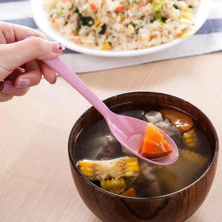 Eco-Friendly Wheat Straw Spoons - Sustainable, Durable, and Visually Appealing Tableware