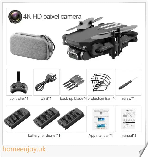Homeenjoy UK Aerial Drone Wifi FPV Foldable RC Drone