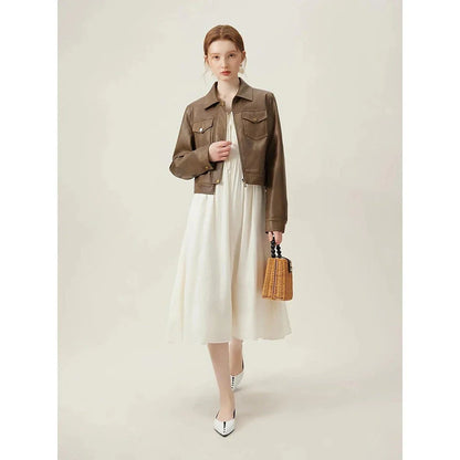 Elegant Chinese-inspired dress with a romantic, sophisticated design in creamy-white colour