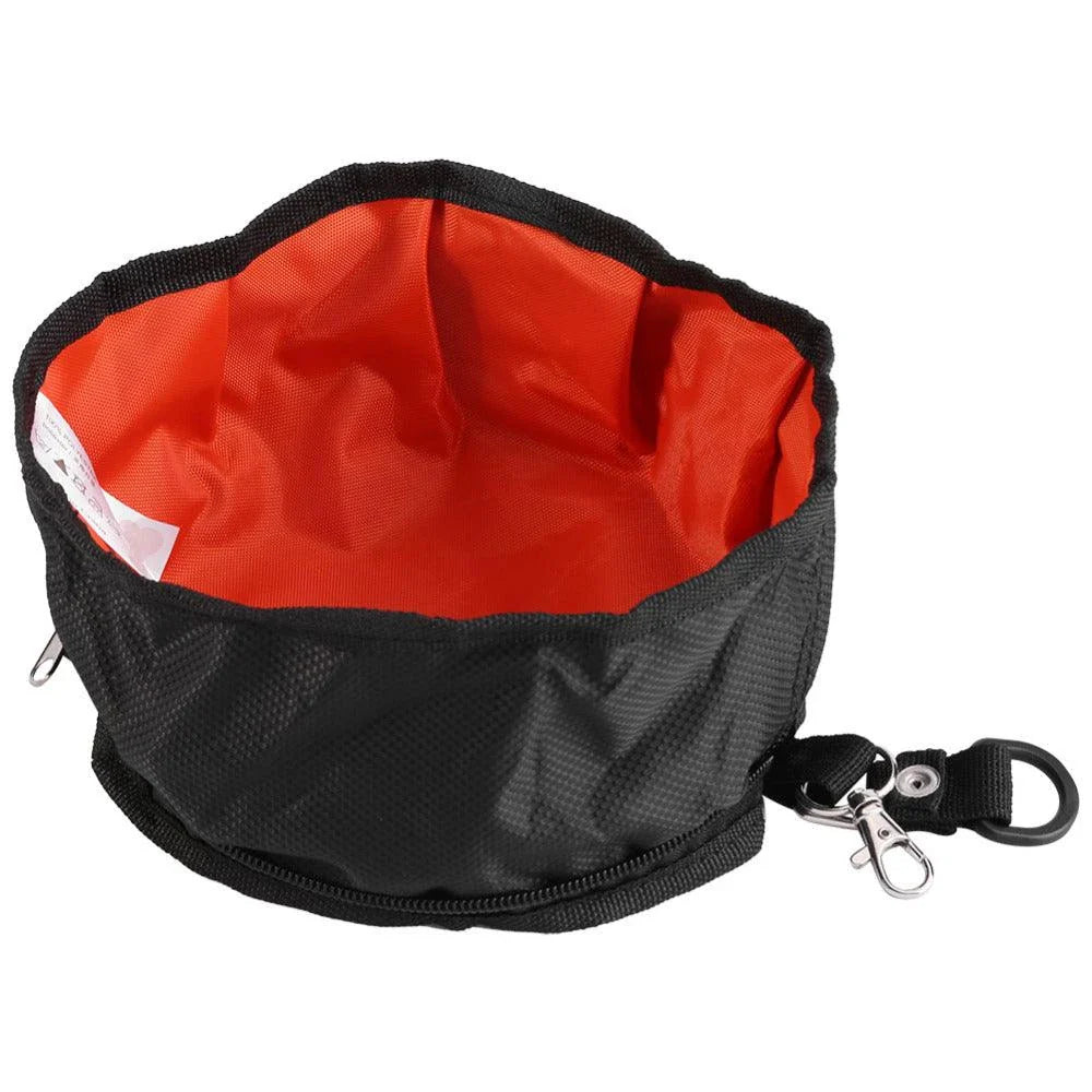 Collapsible pet bowl made of polyester, available in various colours, for outdoor adventures and activities with pets