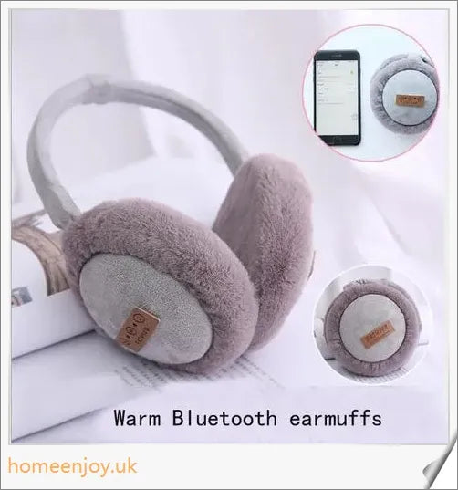 Bluetooth headphones with warm, plush earmuffs in a foldable, soft and adjustable design for winter accessories