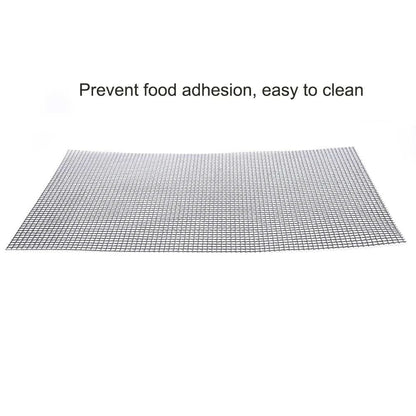 Premium non-stick barbeque grilling mat with glass fibre cloth construction and Teflon coating for effortless grilling and cleaning