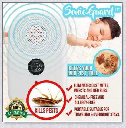 SonicGuard Dust Mite and Bed Bug Killer - Ultrasonic device for eliminating pests and improving indoor air quality