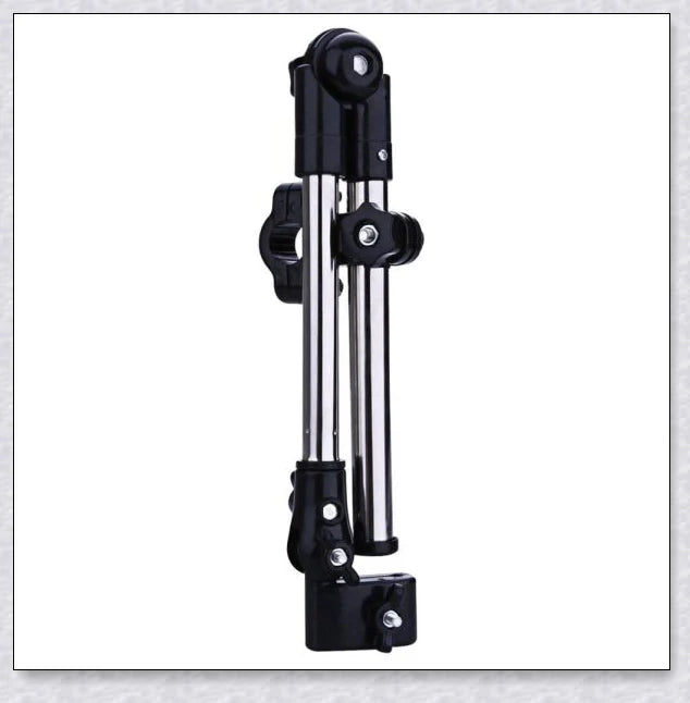 Adjustable Bike Wheelchair Stroller Chair Umbrella Holder made of premium aluminium and ABS materials for hands-free weather protection