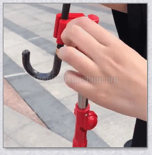 Adjustable Bike Wheelchair Stroller Chair Umbrella Holder made of premium aluminium and ABS materials for hands-free weather protection