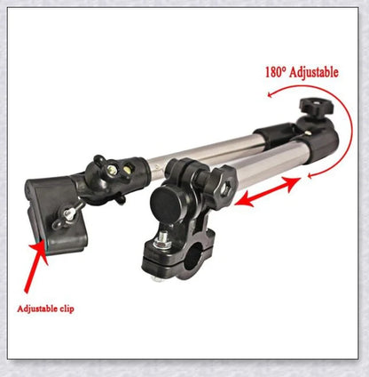 Adjustable Bike Wheelchair Stroller Chair Umbrella Holder made of premium aluminium and ABS materials for hands-free weather protection