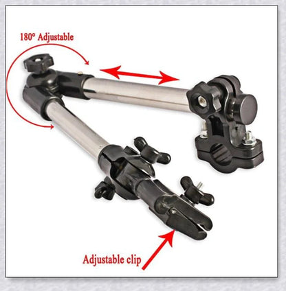 Adjustable Bike Wheelchair Stroller Chair Umbrella Holder made of premium aluminium and ABS materials for hands-free weather protection