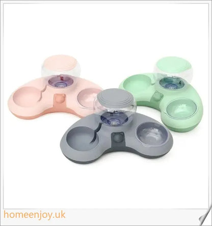 Automatic Drinking Water and Feeding Double Bowl for Pets, Available in Grey, Powder, and Green Colours
