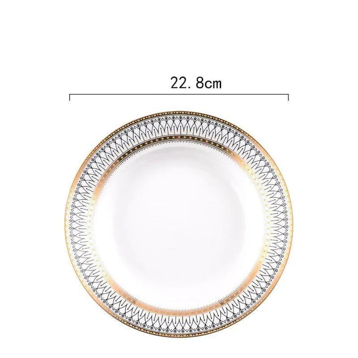 Elegant marble ceramic plate with a sophisticated and timeless design, perfect for dining and entertaining.