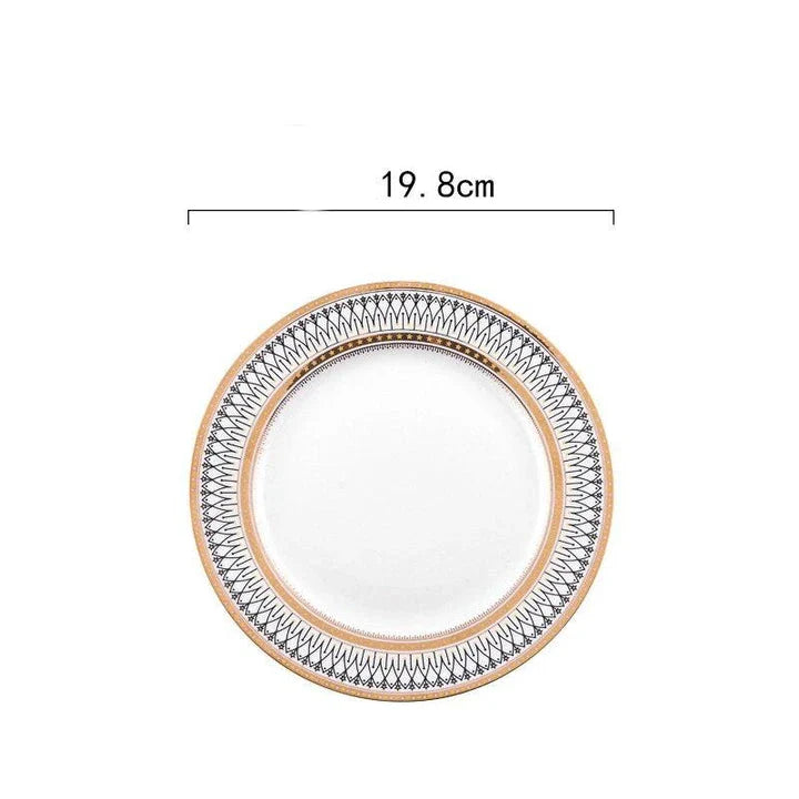 Elegant marble ceramic plate with a sophisticated and timeless design, perfect for dining and entertaining.