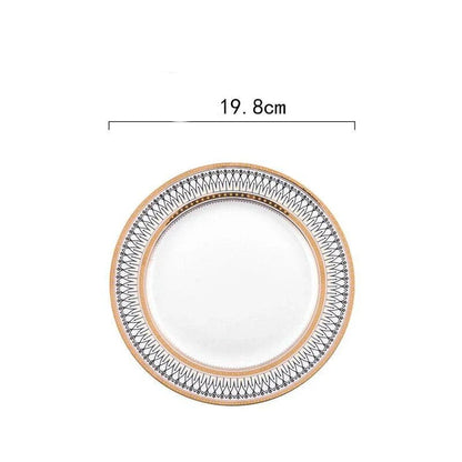 Elegant marble ceramic plate with a sophisticated and timeless design, perfect for dining and entertaining.