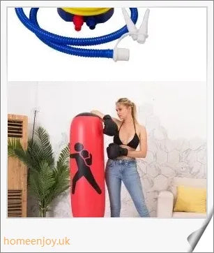 Inflatable boxing punching bag with sturdy stand and sandbag base for stable, durable home workouts