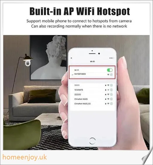 5G Wifi E27 Bulb Surveillance Camera with 360-degree viewing, night vision, and smart home compatibility
