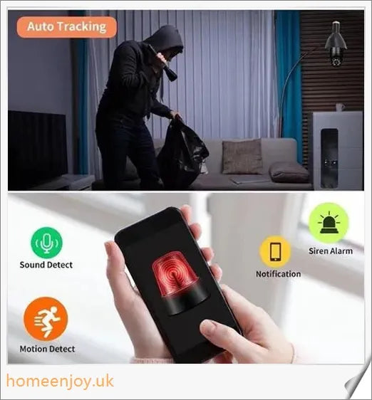 5G Wifi E27 Bulb Surveillance Camera with 360-degree viewing, night vision, and smart home compatibility
