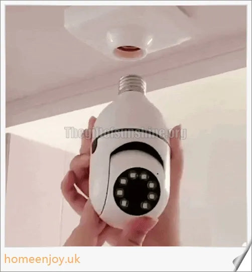 5G Wifi E27 Bulb Surveillance Camera with 360-degree viewing, night vision, and smart home compatibility