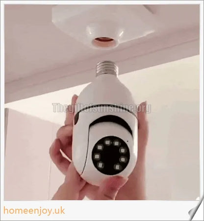 5G Wifi E27 Bulb Surveillance Camera with 360-degree viewing, night vision, and smart home compatibility