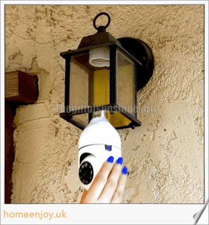 5G Wifi E27 Bulb Surveillance Camera with 360-degree viewing, night vision, and smart home compatibility
