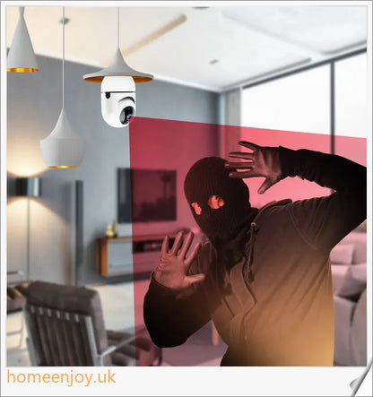 5G Wifi E27 Bulb Surveillance Camera with 360-degree viewing, night vision, and smart home compatibility