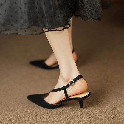 Elegant high heel leather sandals in green for fashionable women