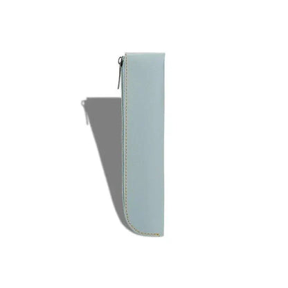 A sleek and sophisticated PU leather pencil case with a secure zipper closure, perfect for organising writing essentials for school and office use.
