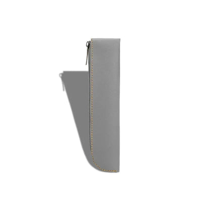 A sleek and sophisticated PU leather pencil case with a secure zipper closure, perfect for organising writing essentials for school and office use.