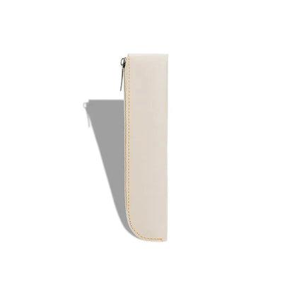 A sleek and sophisticated PU leather pencil case with a secure zipper closure, perfect for organising writing essentials for school and office use.