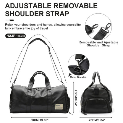 A high-quality waterproof travel bag for men with a dedicated shoe compartment and spacious interior for versatile use.