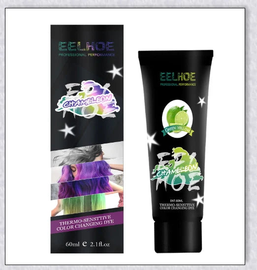 Thermochromic hair dye that changes colour with temperature, infused with nourishing Brazilian Argan Oil and Keratin Essence
