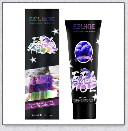 Thermochromic hair dye that changes colour with temperature, infused with nourishing Brazilian Argan Oil and Keratin Essence
