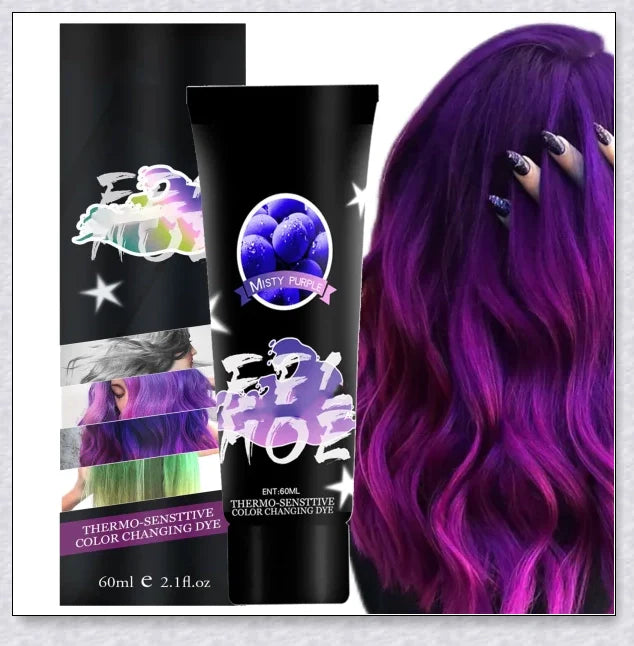 Thermochromic hair dye that changes colour with temperature, infused with nourishing Brazilian Argan Oil and Keratin Essence