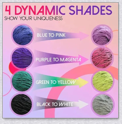 Thermochromic hair dye that changes colour with temperature, infused with nourishing Brazilian Argan Oil and Keratin Essence