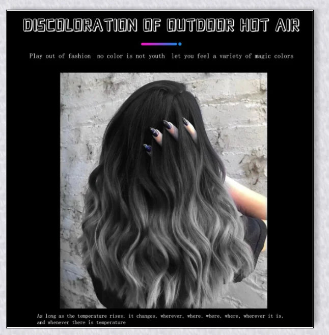 Thermochromic hair dye that changes colour with temperature, infused with nourishing Brazilian Argan Oil and Keratin Essence