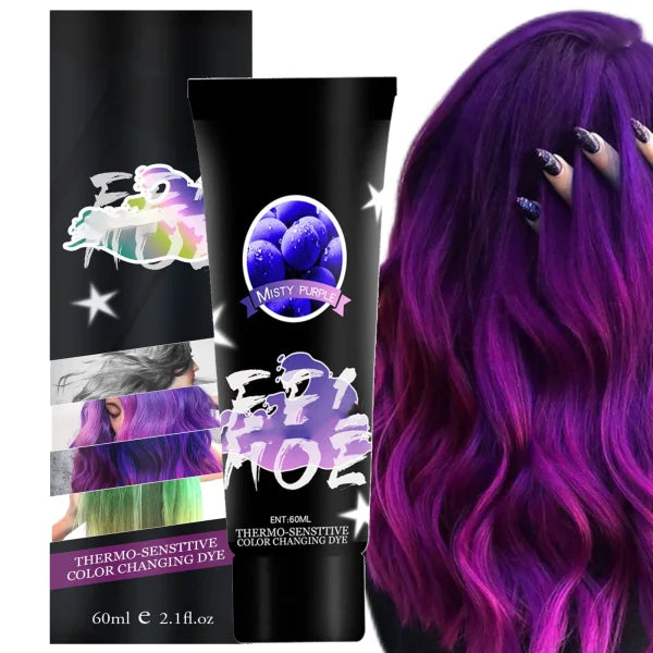Thermochromic hair dye that changes colour with temperature, infused with nourishing Brazilian Argan Oil and Keratin Essence