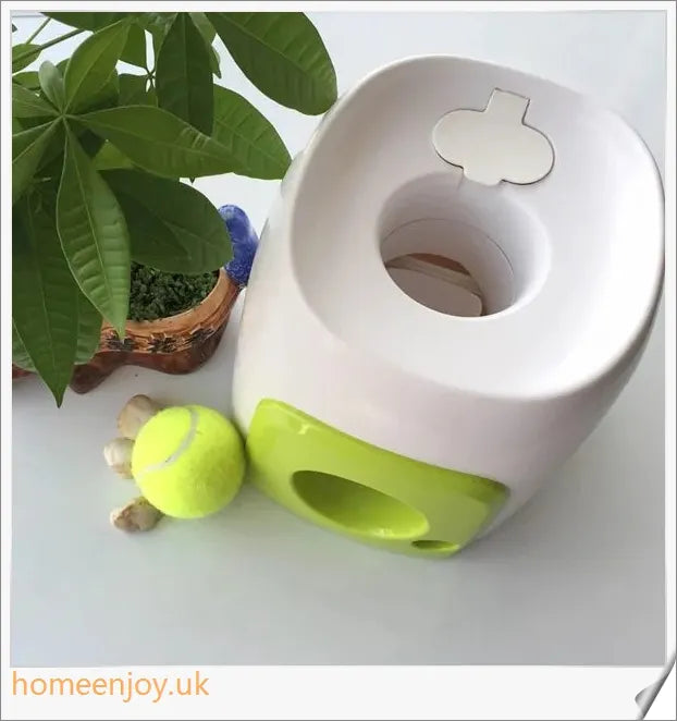 Automatic Dog Toy Ball Launcher with Adjustable Range and Included Tennis Balls
