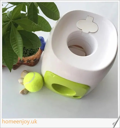 Automatic Dog Toy Ball Launcher with Adjustable Range and Included Tennis Balls