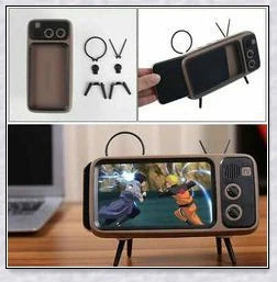 Retro TV Phone Holder & Bluetooth Speaker - Stylish Vintage-Inspired Smartphone Stand and Wireless Speaker