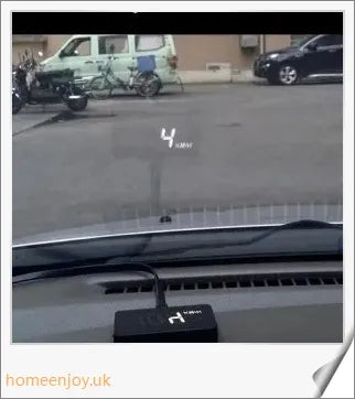 A compact, high-quality car heads up display device designed for British drivers to keep their eyes on the road