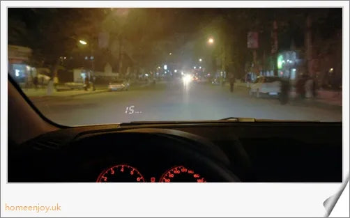 A compact, high-quality car heads up display device designed for British drivers to keep their eyes on the road