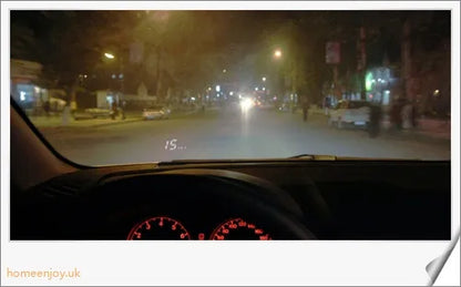 A compact, high-quality car heads up display device designed for British drivers to keep their eyes on the road