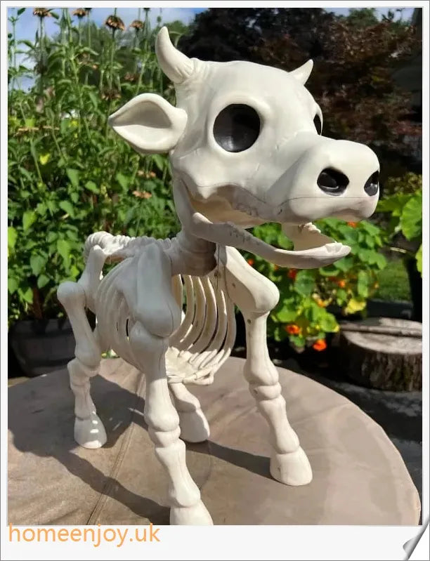 Cow and horse skeleton Halloween decorative prop made of durable plastic with posable limbs