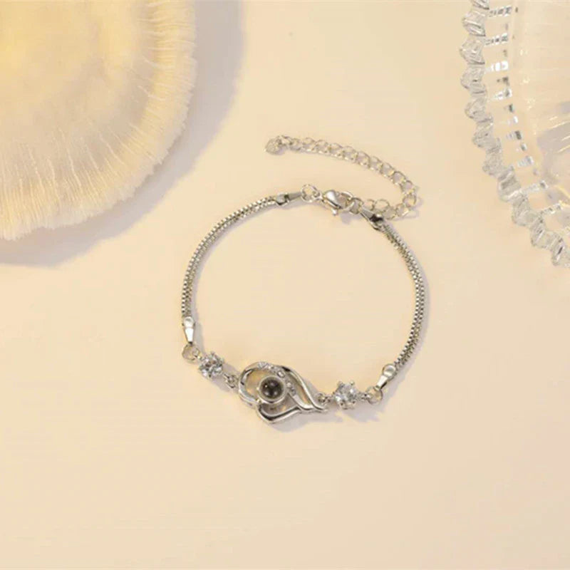 Custom bracelet with minimalist geometric design in rose gold or platinum finish, a thoughtful gift for girlfriends, couples, and students