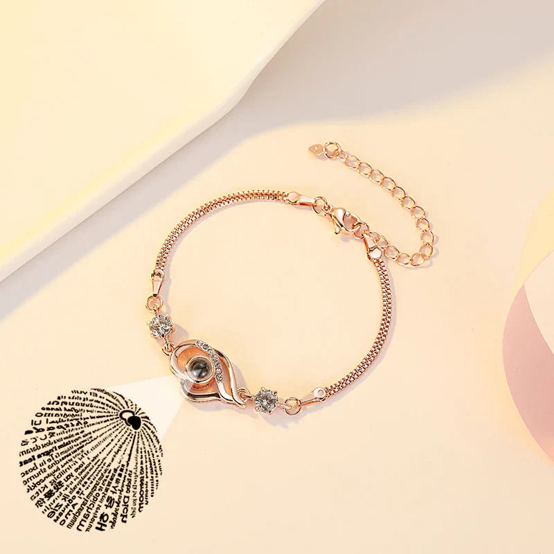 Custom bracelet with minimalist geometric design in rose gold or platinum finish, a thoughtful gift for girlfriends, couples, and students