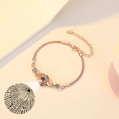 Custom bracelet with minimalist geometric design in rose gold or platinum finish, a thoughtful gift for girlfriends, couples, and students