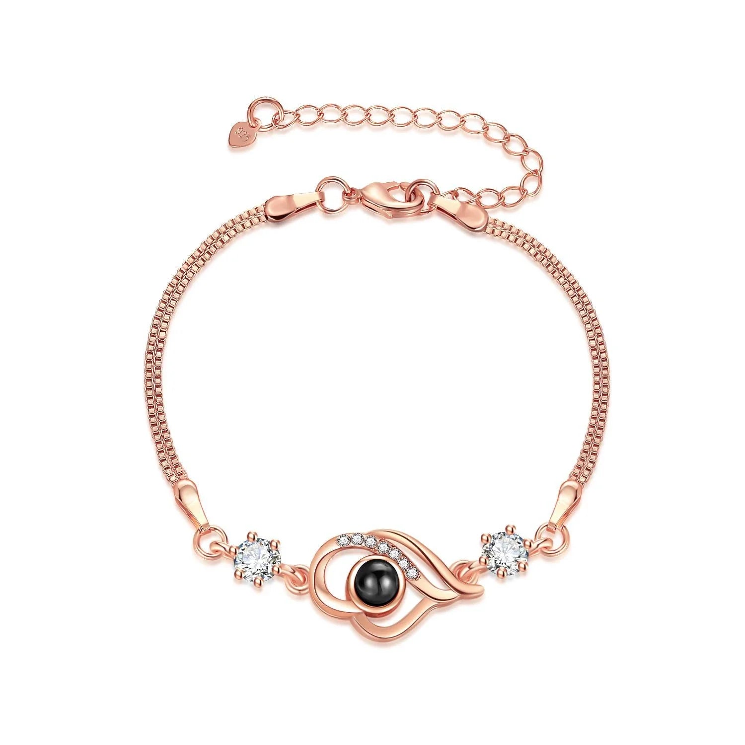 Custom bracelet with minimalist geometric design in rose gold or platinum finish, a thoughtful gift for girlfriends, couples, and students