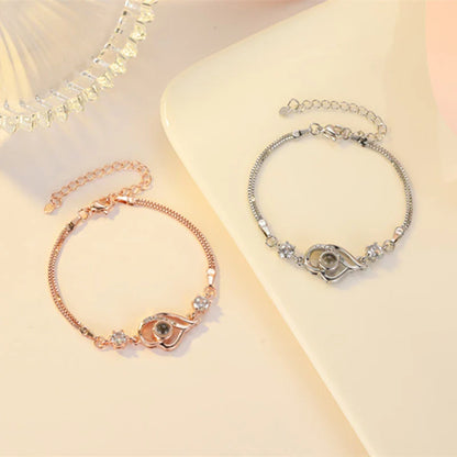 Custom bracelet with minimalist geometric design in rose gold or platinum finish, a thoughtful gift for girlfriends, couples, and students