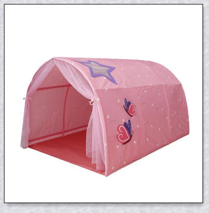 Premium indoor pop-up bed tent for kids in twin size, featuring a durable fibreglass frame and high-quality fabric for a safe and imaginative play space.