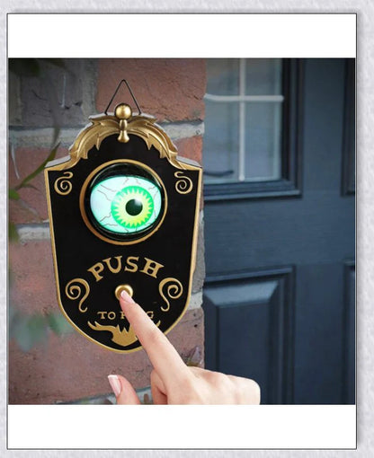 Halloween One-Eyed Doorbell with a movable, lighted eyeball that delivers spooky greetings