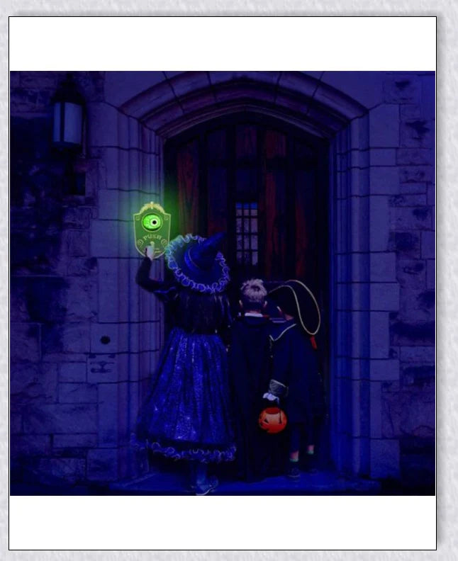 Halloween One-Eyed Doorbell with a movable, lighted eyeball that delivers spooky greetings